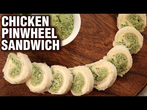 Chicken Pinwheel Sandwich - Easy Chicken Pinwheel Sandwich Recipe - Snack Recipe - Neha