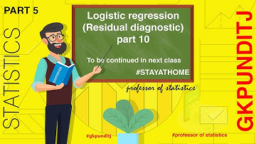 #statistics Logistic regression (Residual diagnostic) part 10 | statistics tutorial online