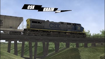 CSX grain train (open rails)
