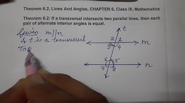 Theorem 6.2, Lines And Angles, CHAPTER 6, Class IX, Mathematics