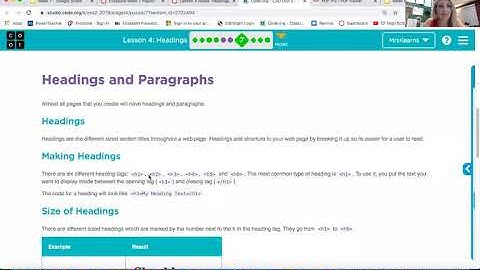 Elizabyte: Code.org Headings Lesson 4 Notes Explanation