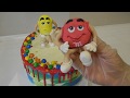 Торт M&M's/ Декор детского торта эмемдемс/ Безмастичное оформление Торта/ Цветные подтеки