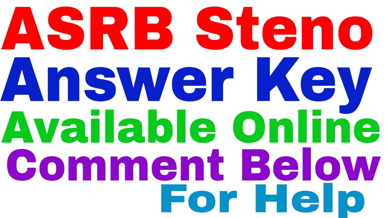 ASRB Steno Exam Answer Key released || ASRB Recruitment 2017 Stenographer Exam Answer Key Released
