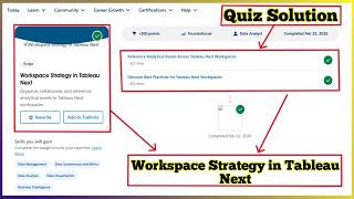 Workspace Strategy in Tableau Next | Salesforce Trailhead | Quiz Solution