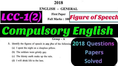 5th Semester Compulsory English LCC-1(2) 2018 Questions Paper Solved || Calcutta University