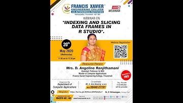 Webinar on  INDEXING AND SLICING DATA FRAMES IN R STUDIO