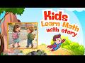 How to learn Math I Kids Learn 3 + 2 = 5 at School 🎒 | Fun Math Story with Azrin &amp; Ahqaaf