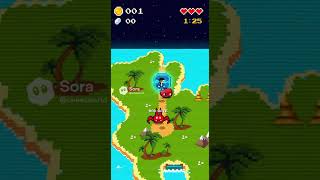 Pixelated 8-bit video game style: Player character navigating Thai map, dodging enemy "Bad Rate" mo