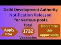 DDA Recruitment 2025 Notification released for various posts | Vacancy , Important dates