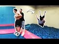 Two Man Backflip! (BROKE THE TRAMPOLINE)