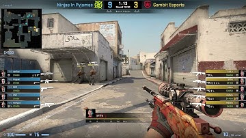CS:GO POV Demo Gambit Sh1ro (32/15) vs NiP (de_dust2)
