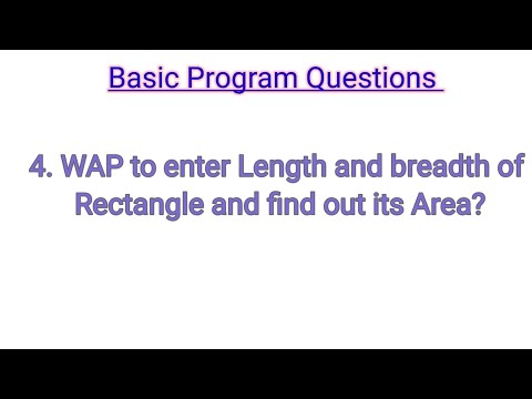C basic program to calculate area of the rectangle #basic #programming #begginers #question #video