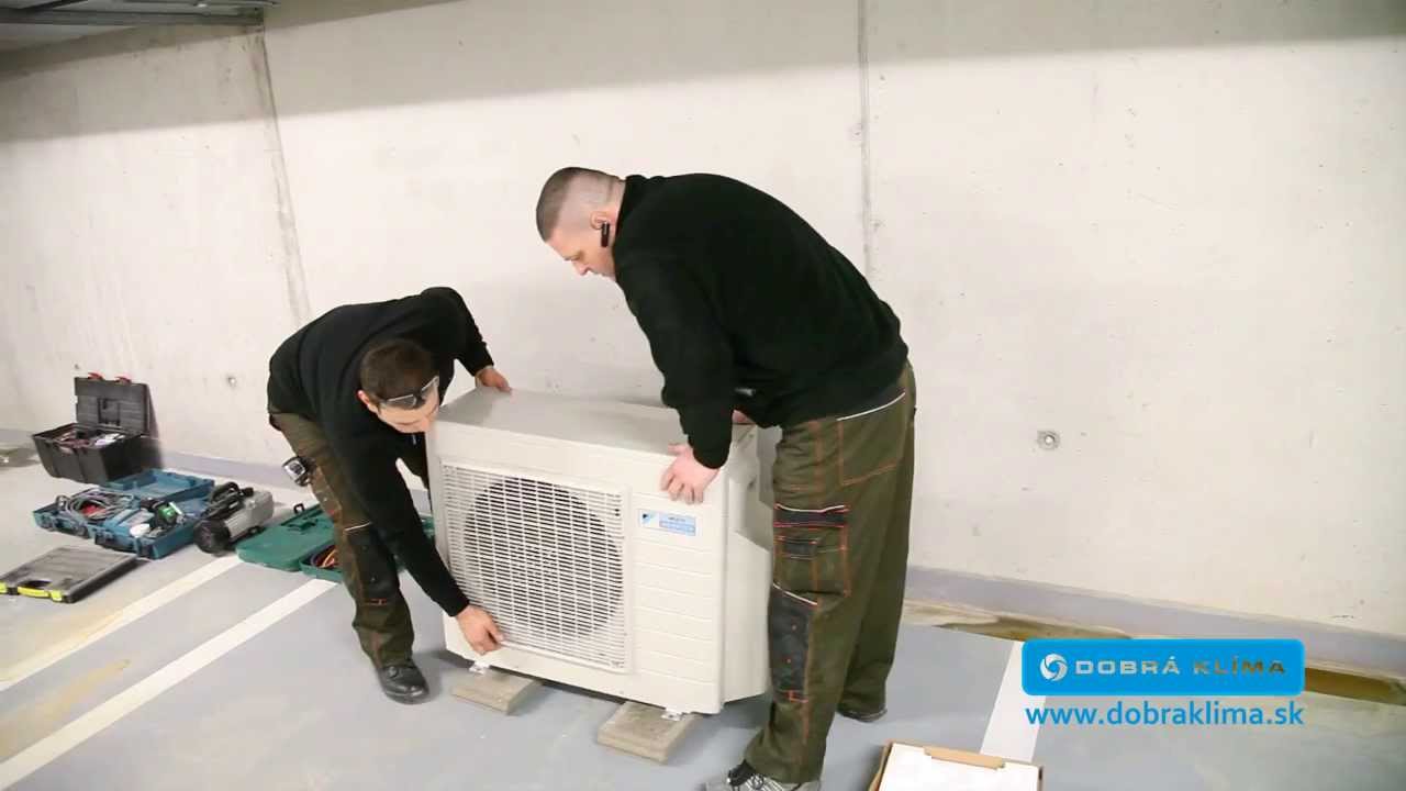 Montáž vonkajšej jednotky klimatizácie Daikin - YouTube