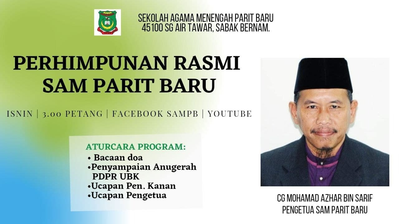 Perhimpunan Rasmi Sam Parit Baru Youtube
