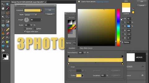 Bronze Text - Photoshop Elements Video Tutorial
