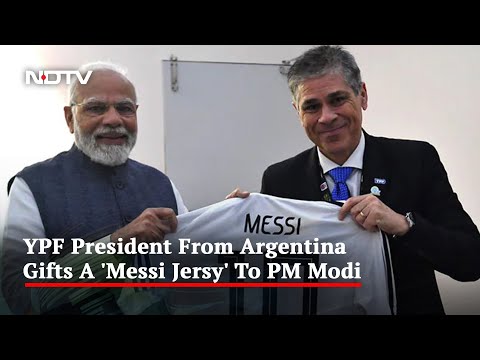 Prime Minister Narendra Modi Receives Lionel Messi Jersey As Gift