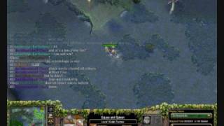 DotA Techies first blood - Axe playing mind games to 2 foes