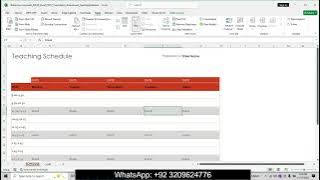 Exp25_Excel_Ch12_CumulativeAssessment_Teaching_Schedule | Exp25 Excel Ch12 CumulativeAssessment