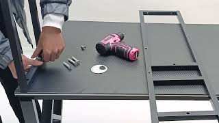 How to Use a Computer Desk with Pegboard | Two-Tier Shelves 100x56cm