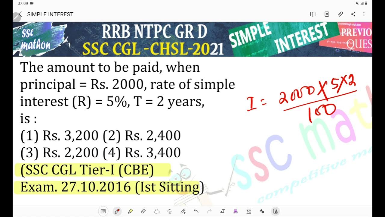 The amount to be paid, when principal = Rs. 2000, rate of ...