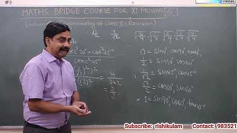 Bridge Course - 6 (Trigonometry, Class X) for XI Moving By Rishikesh Sir