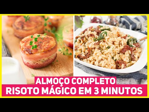 RISOTO INCRÍVEL EM SÓ 3 MINUTOS + MEDALHÃO DE FRANGO COM MOLHO DE QUEIJO | Receitas de Minuto 493