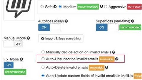 MailUp email verification options