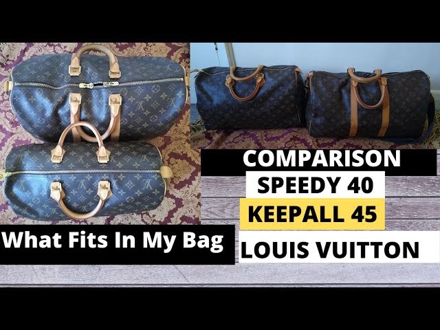 Louis Vuitton speedy 30, 35 and keepall 45 size comparison