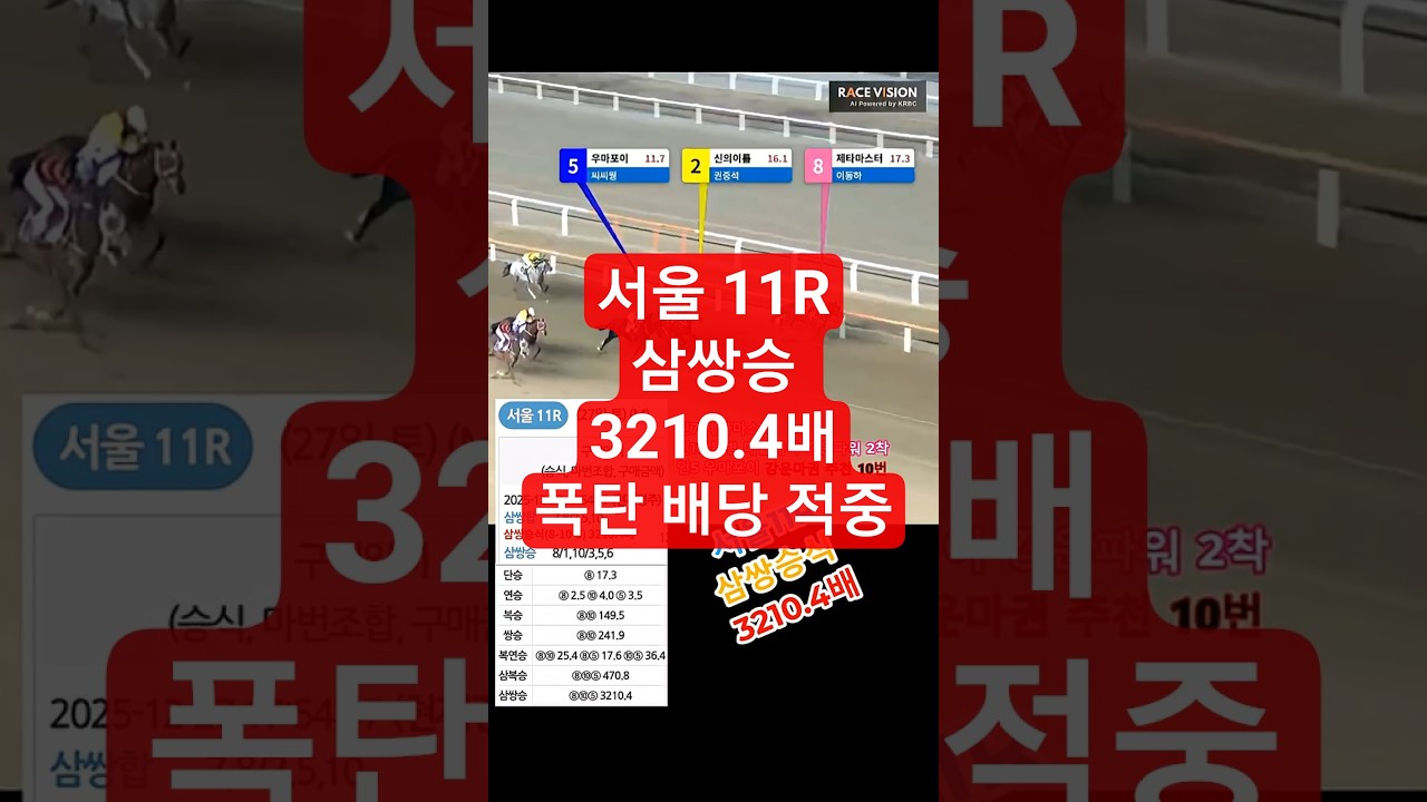 12/27 토요경마 서울11R 삼쌍승식 3천배! 은퇴 박태종 기수, 김수진 마사회 아나운서 새해 인사