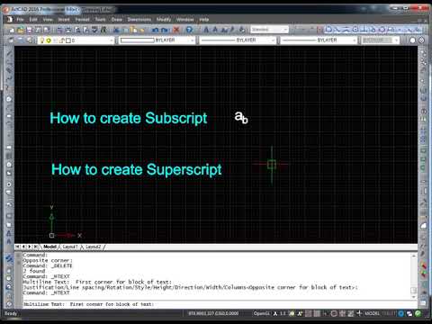 ActCAD   How to create superscript and subscript
