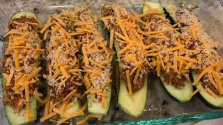 #GFRF: Pulled Chicken Zucchini Boats