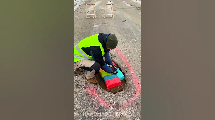 How to fix a massive pothole in minutes 🕳⚒ #shorts