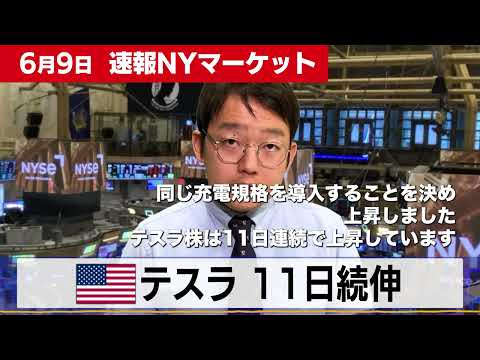 テスラ　11日続伸【6月9日 NY株式市場】