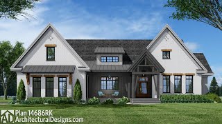 New American Modern Farmhouse Plan 14686RK Virtual Tour