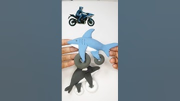 Italian Brainrot Color Mixing tralalero tralala and orcalero orcala Motorbike made of clay part 3