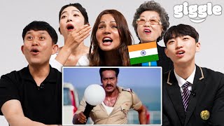 Korean Family Watch Indian Action Movies with Indian Actress For The First Time!