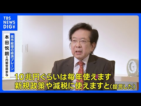 高市政権の“経済政策ブレーン” 本田悦朗氏「財政余力は毎年10兆円」と提言｜TBS NEWS DIG