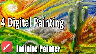 Landscape With Cactus - Digital Painting With Infinite Painter