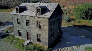 Haunted Houses. Mavic Flying Over Scary Real Estate. Ghost Town.