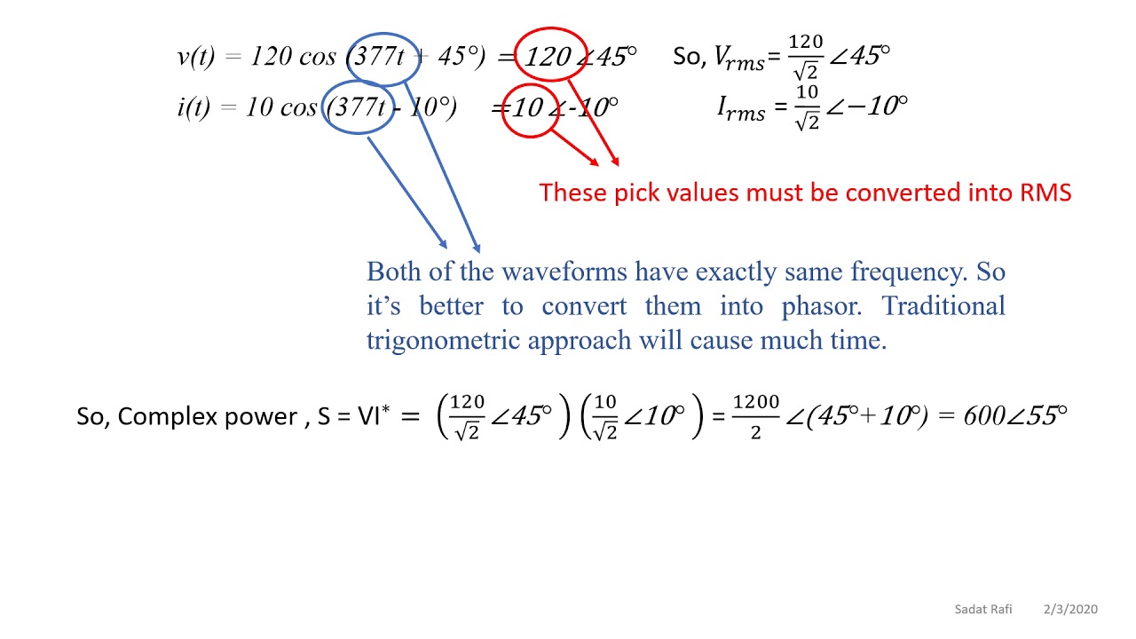 Calculating Average Power & Reactive Power