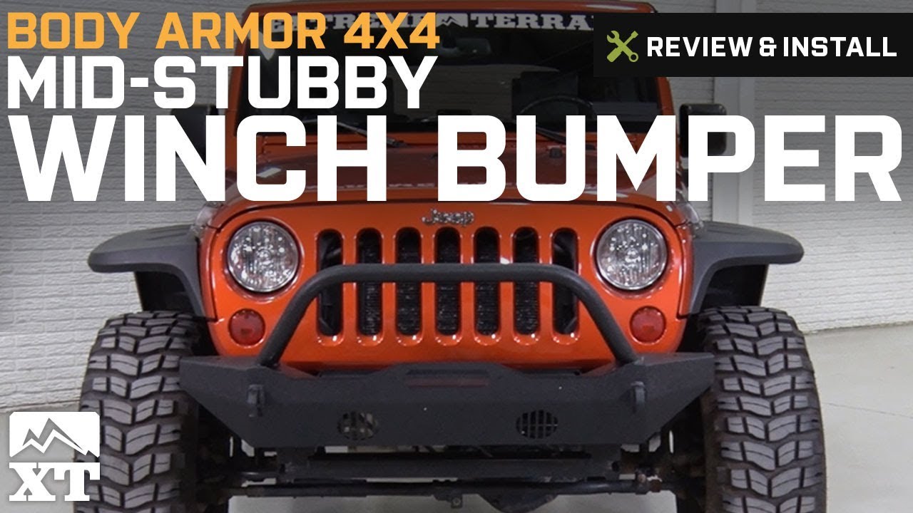 Jeep Wrangler (2007-2017 JK) Body Armor 4x4 Mid-Stubby Winch Bumper Review  & Install - YouTube