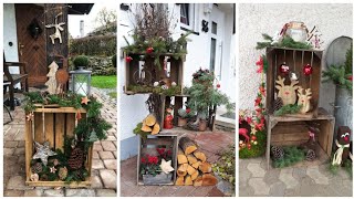 100 Rustic Crate Christmas Centerpiece display ideas #diy #decoration #interior 
