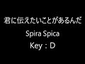 君に伝えたいことがあるんだ · Spira Spica D Key Karaoke (+4 Key)