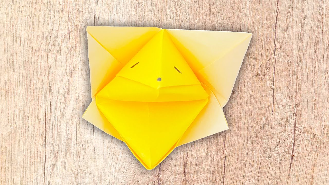 折り紙】おしゃべりきつね 簡単 作り方 折り方 3歳でも作れる