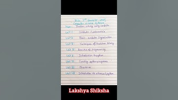 Bsc 1st semester computer science syllabus 2025 | bsc 1st semester cs syllabus |#bsccomputerscience