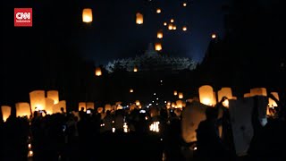 Momen Indahnya Pelepasan Ribuan Lampion di Candi Borobudur