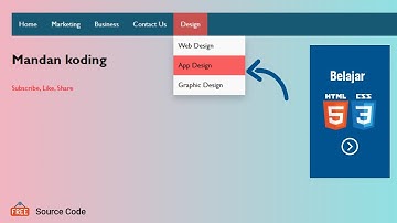 Cara membuat menu dropdown html css | How to make drop down menu in html