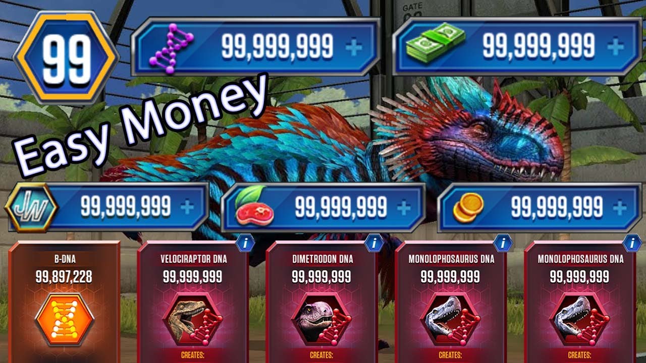 Jurassic World The Game Builder Android iOS Coins Cash DNA Food VIP 60  Legendary