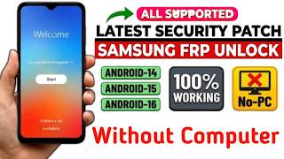 ✅ Samsung FRP Bypass Android 14-15-16 Latest Patch 2026 | All Samsung Frp Bypass - No PC