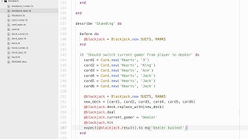 Ruby programming with RSpec - Blackjack Part 12 (((Stand Method)))